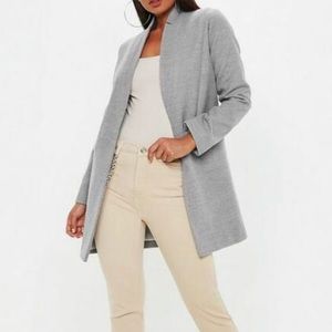 Missguided Gray coat with inverted collar NWT